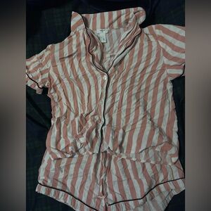Forever 21 pink stripped pajama set